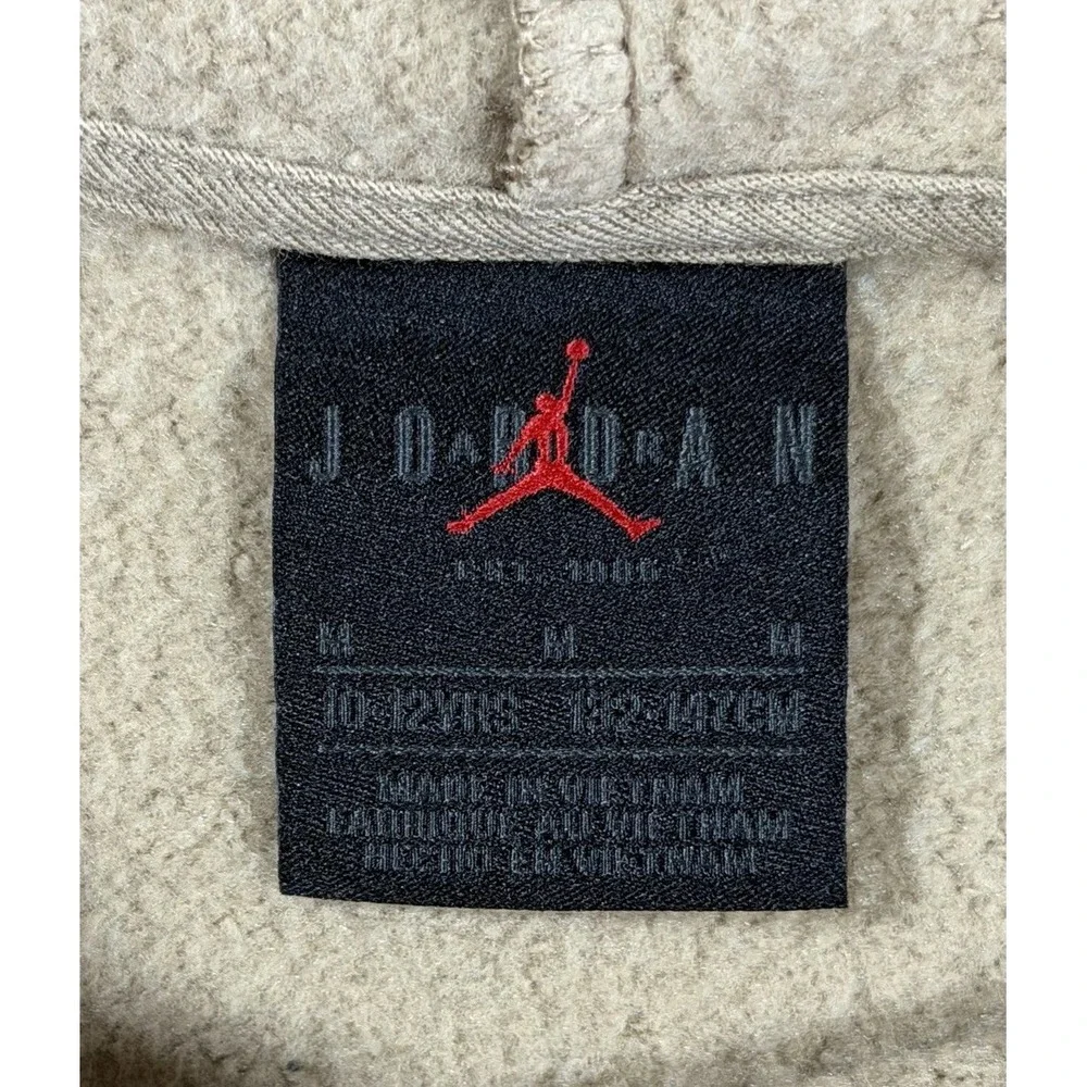 Michael Jordan Boys Sweatshirt Nike Air Tan Beige 6 Rings MVP Hoodie Pullover